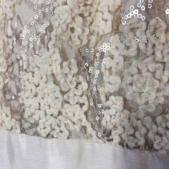 TAHARI ARTHUR S. LEVINE LILY CHAMPAGNE SEQUIN‎ SLEEVELESS SHEATH DRESS 12 - Picture 4 of 13